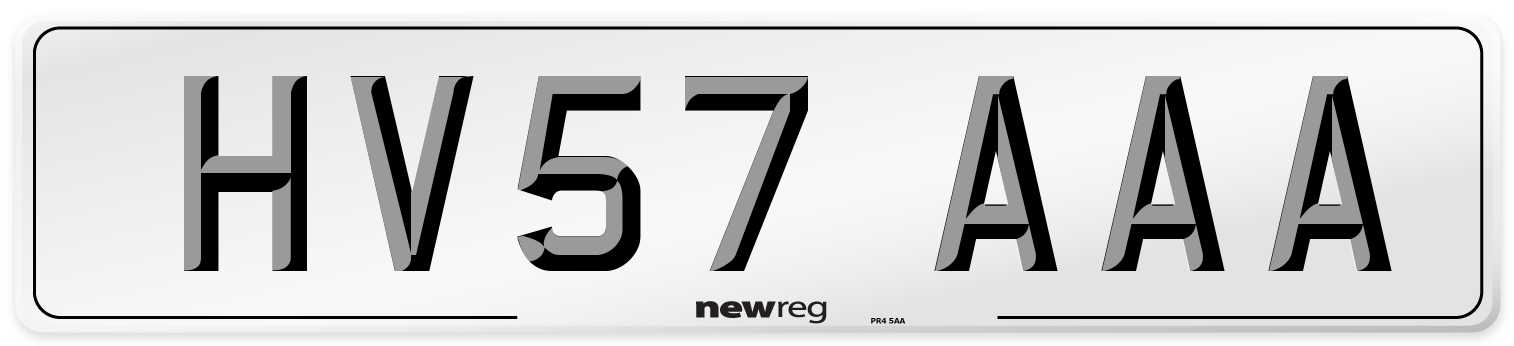 HV57 AAA Number Plate from New Reg